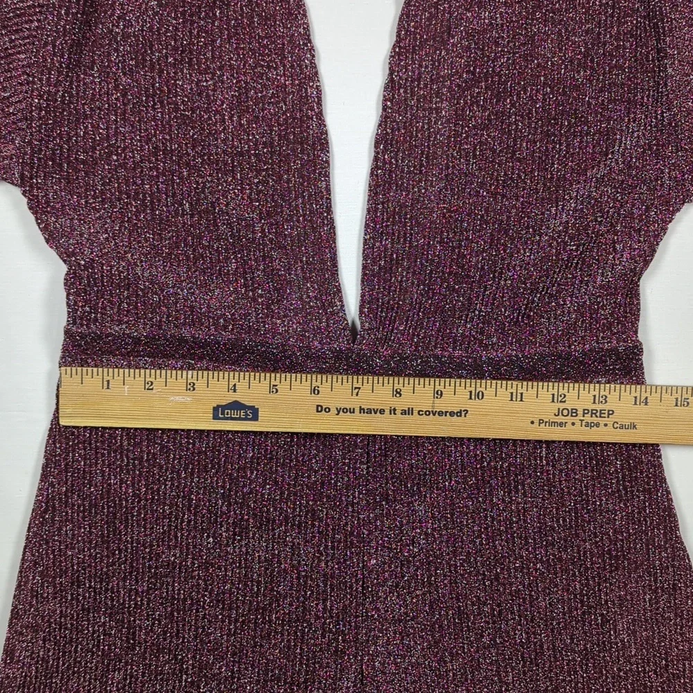 PrettyLittleThing Glittery Romper Burgundy- Copy - Picture 6 of 13